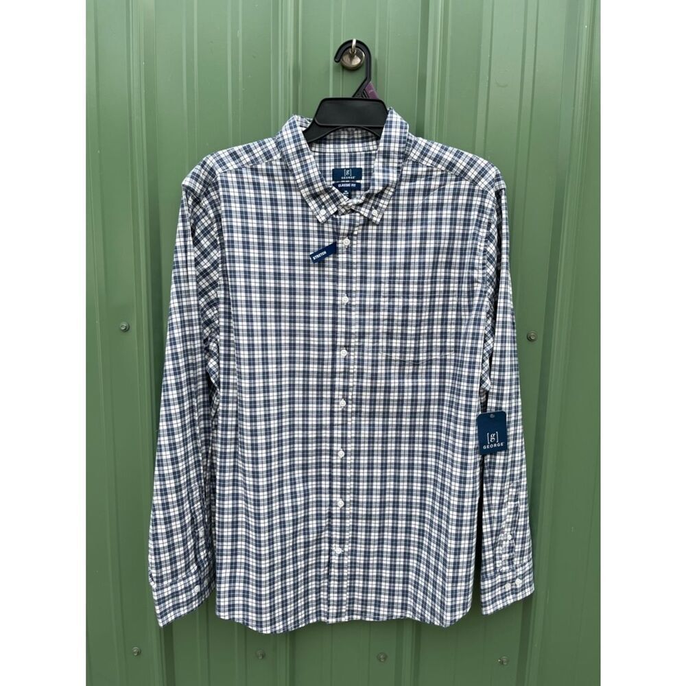 Men's Classic Fit Poplin Long Sleeve Shirt Size 2XL